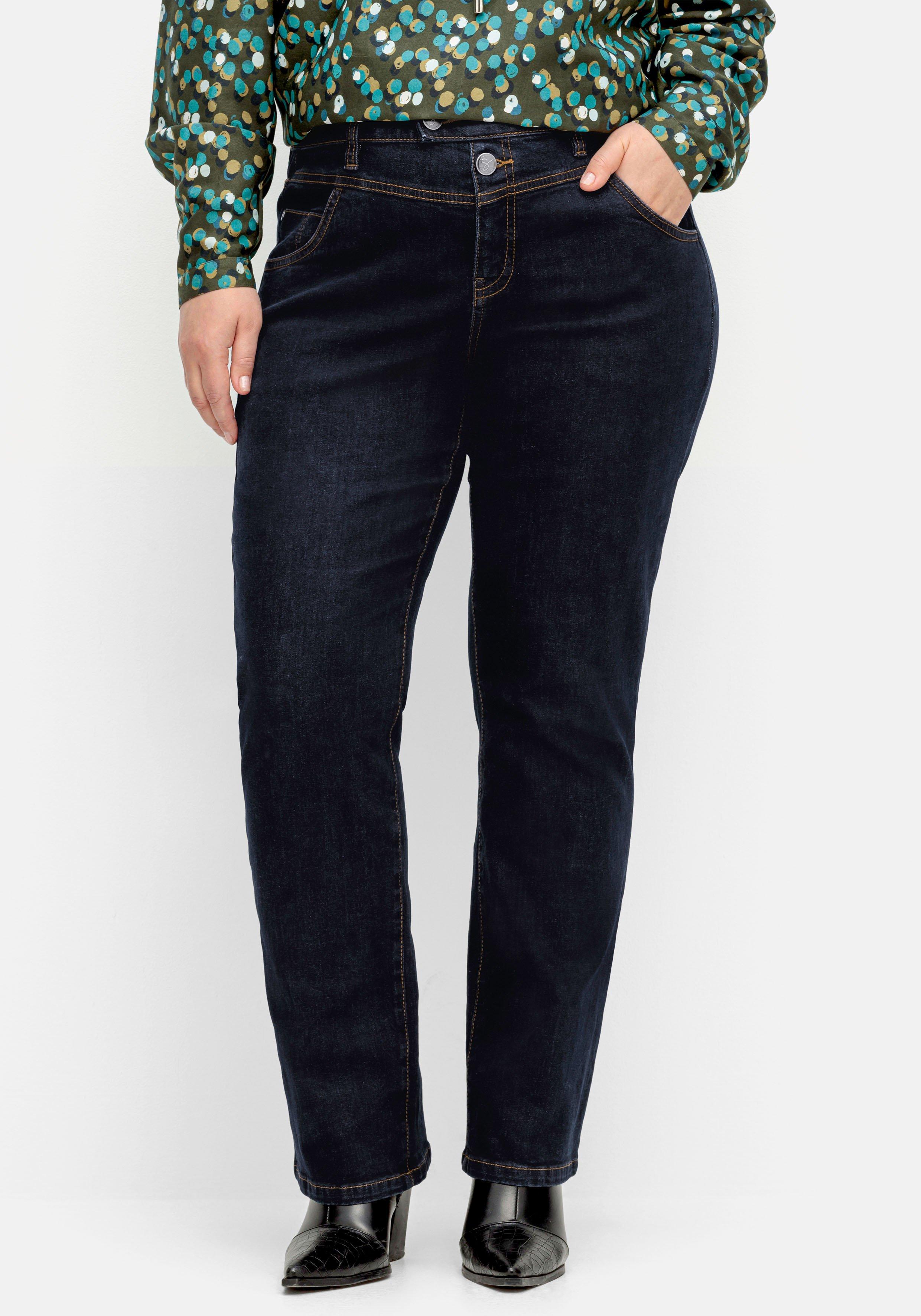 Gerade Jeans mit Doppelknopf-Verschluss