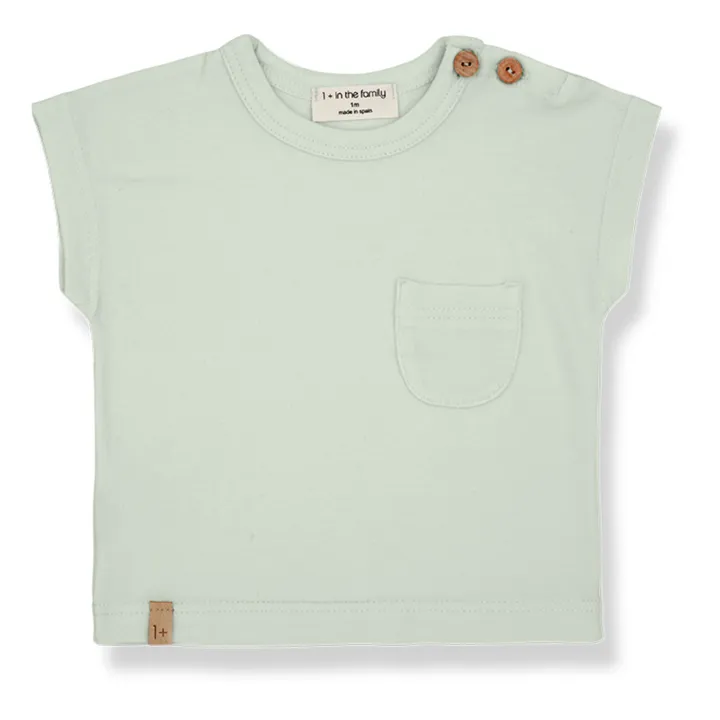 1+ in the family T-Shirts Manches Courtes Miles Coton Bio | Vert pâle