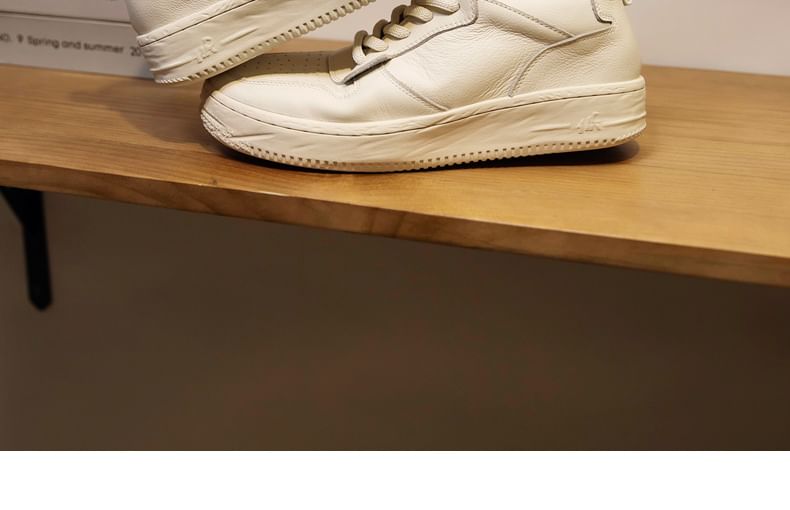 VEAZ - Platform enkelsneakers van echt leer
