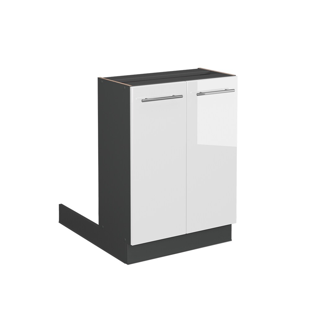 Vicco Regalinselunterschrank Küchenschrank Küchenmöbel Fame-Line Anthrazit Weiß 60 cm modern Hochglanz Küche Einbauküche Kücheninsel Drehtür Einlegeboden Blende Küchenunterschrank Küchenzeile
