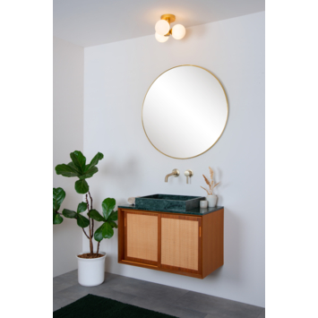 Lucide TRUDY plafonnière badkamer Ø 28 cm IP44 mat goud / Messing