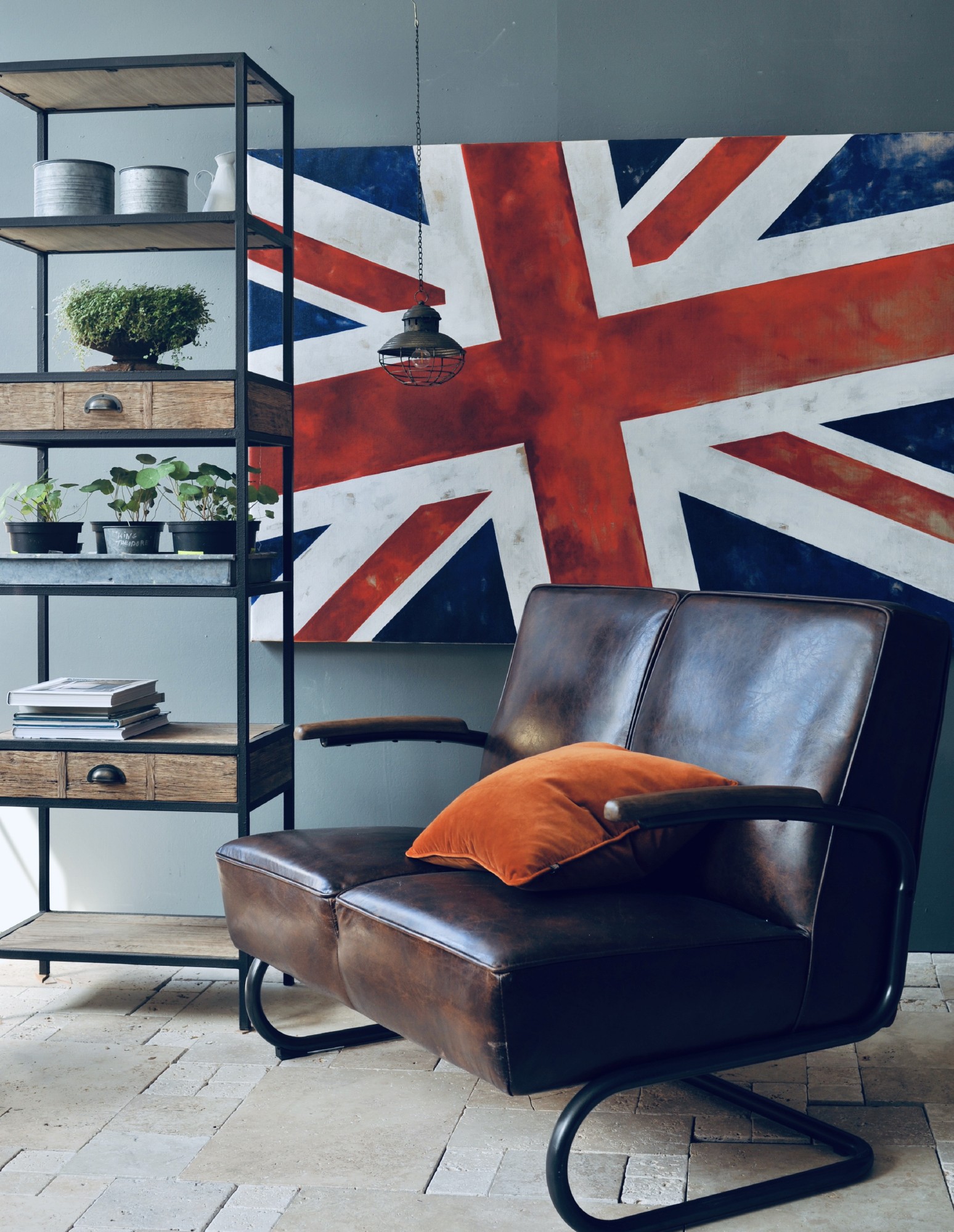 Ledercouch 'Joe Fendt', braun, B 115 cm, H 92 cm, T 85 cm von fischer's lagerhaus