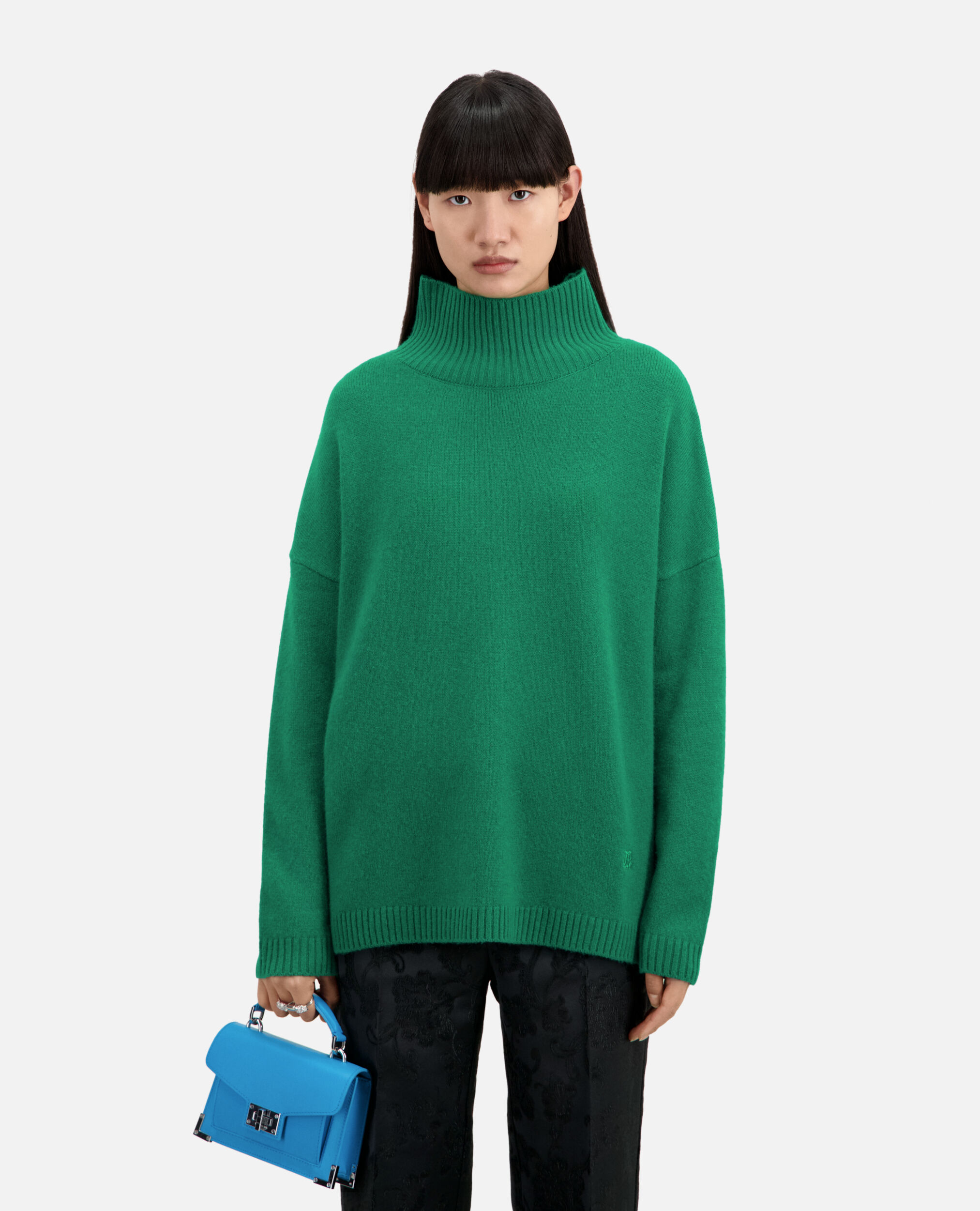 Green cashmere-blend sweater
