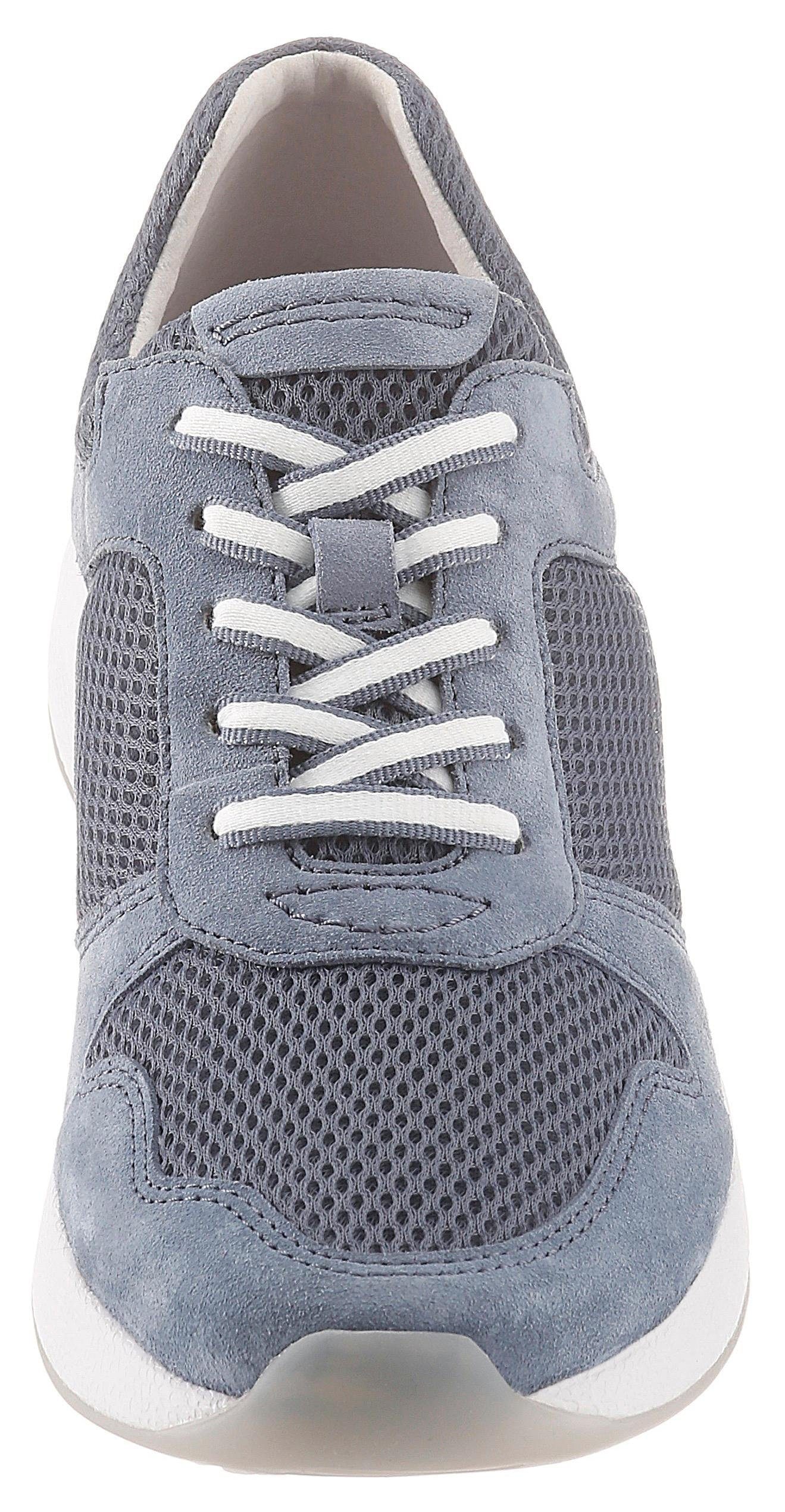 Gabor Rollingsoft Keilsneaker  , Freizeitschuh, Halbschuh, Schnürschuh im sommerlichem Materialmix
