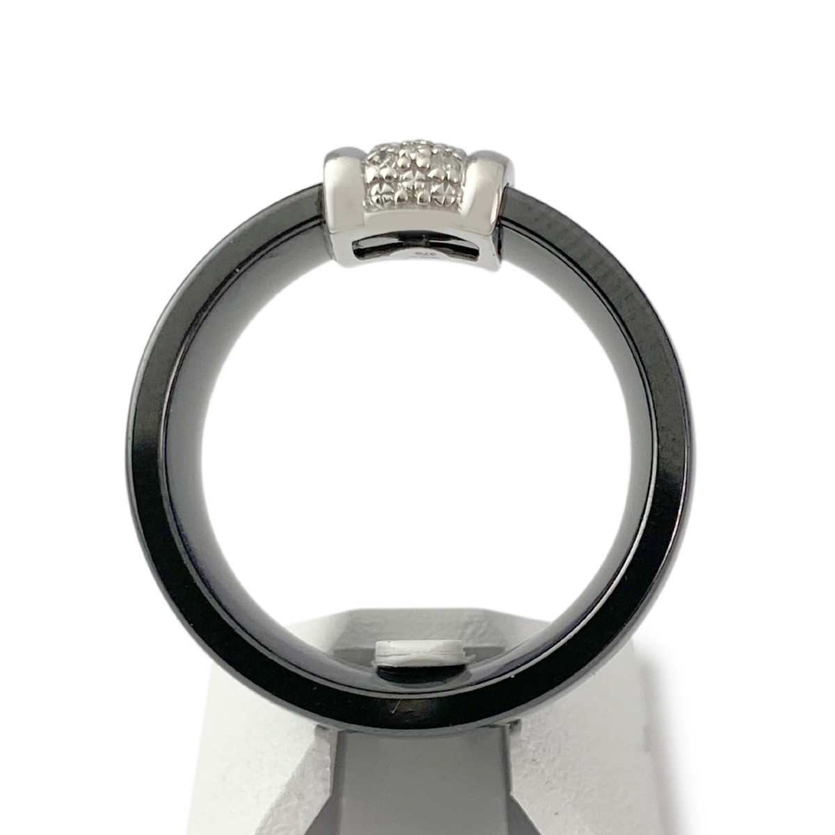 Bague d'occasion or 375 blanc diamants céramique