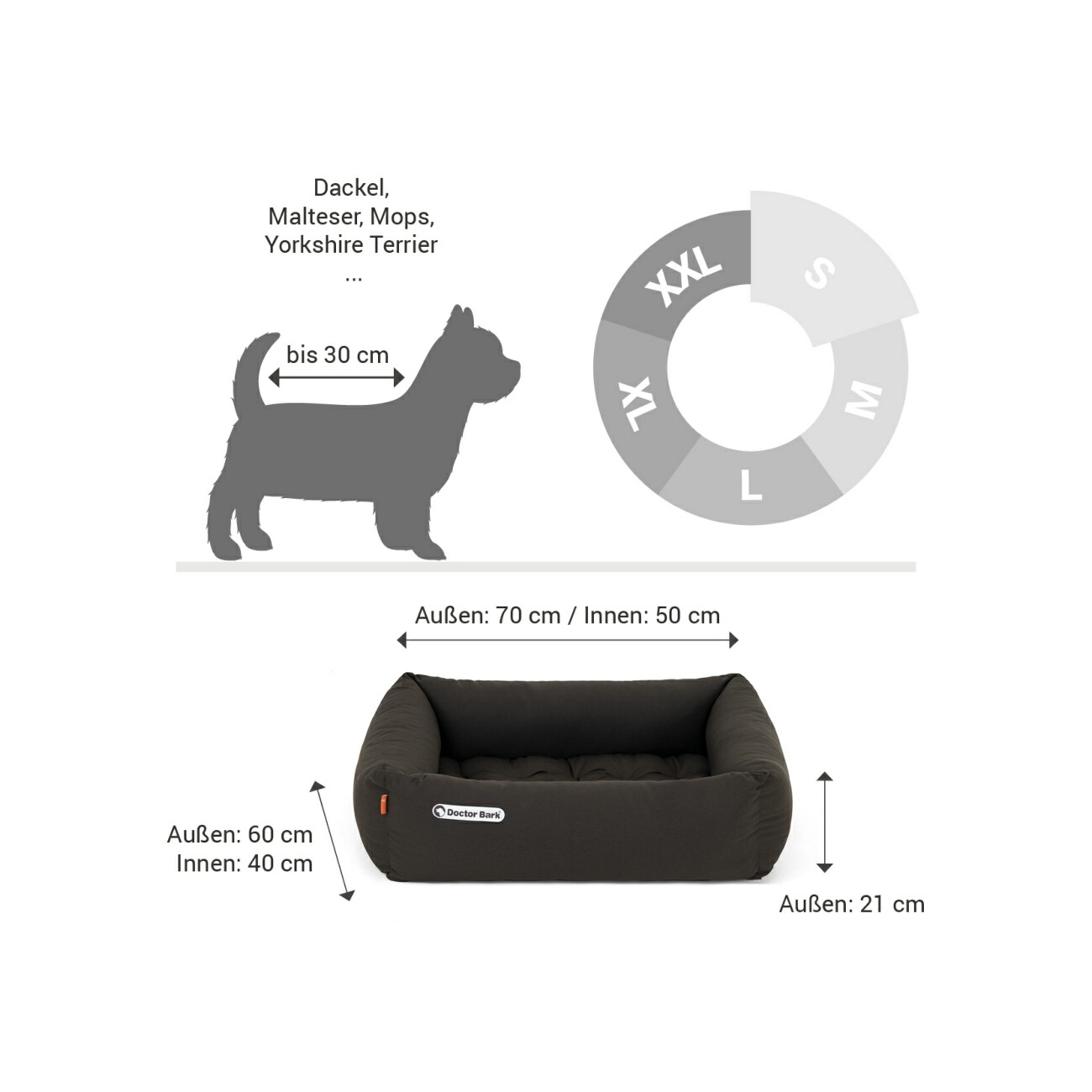 Doctor Bark Hundebett braun S