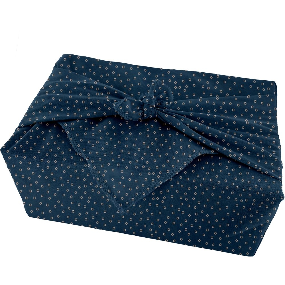 Furoshiki Moyen 48 X 48 Cm Bulle Bronze Marine