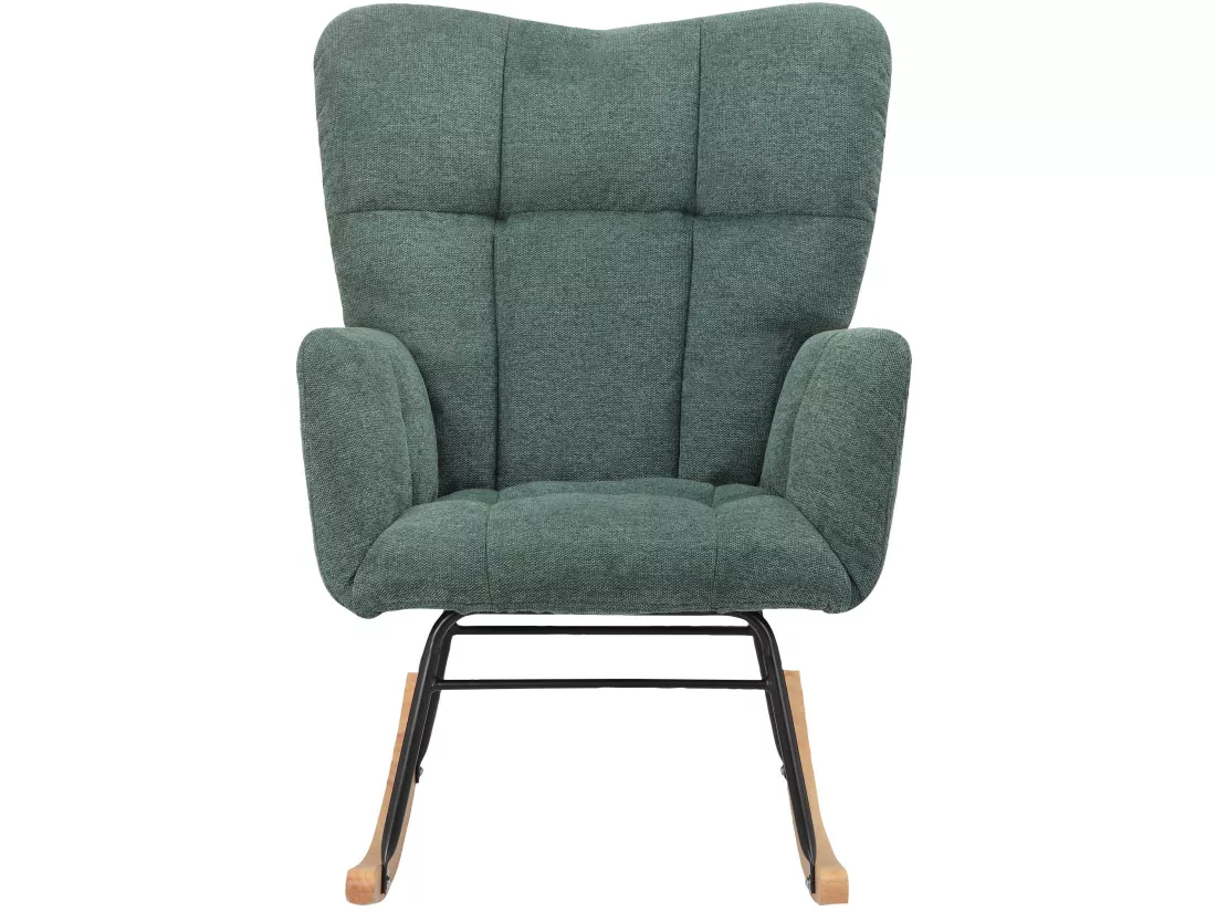 Fauteuil à bascule Elza vert tissu Belfast