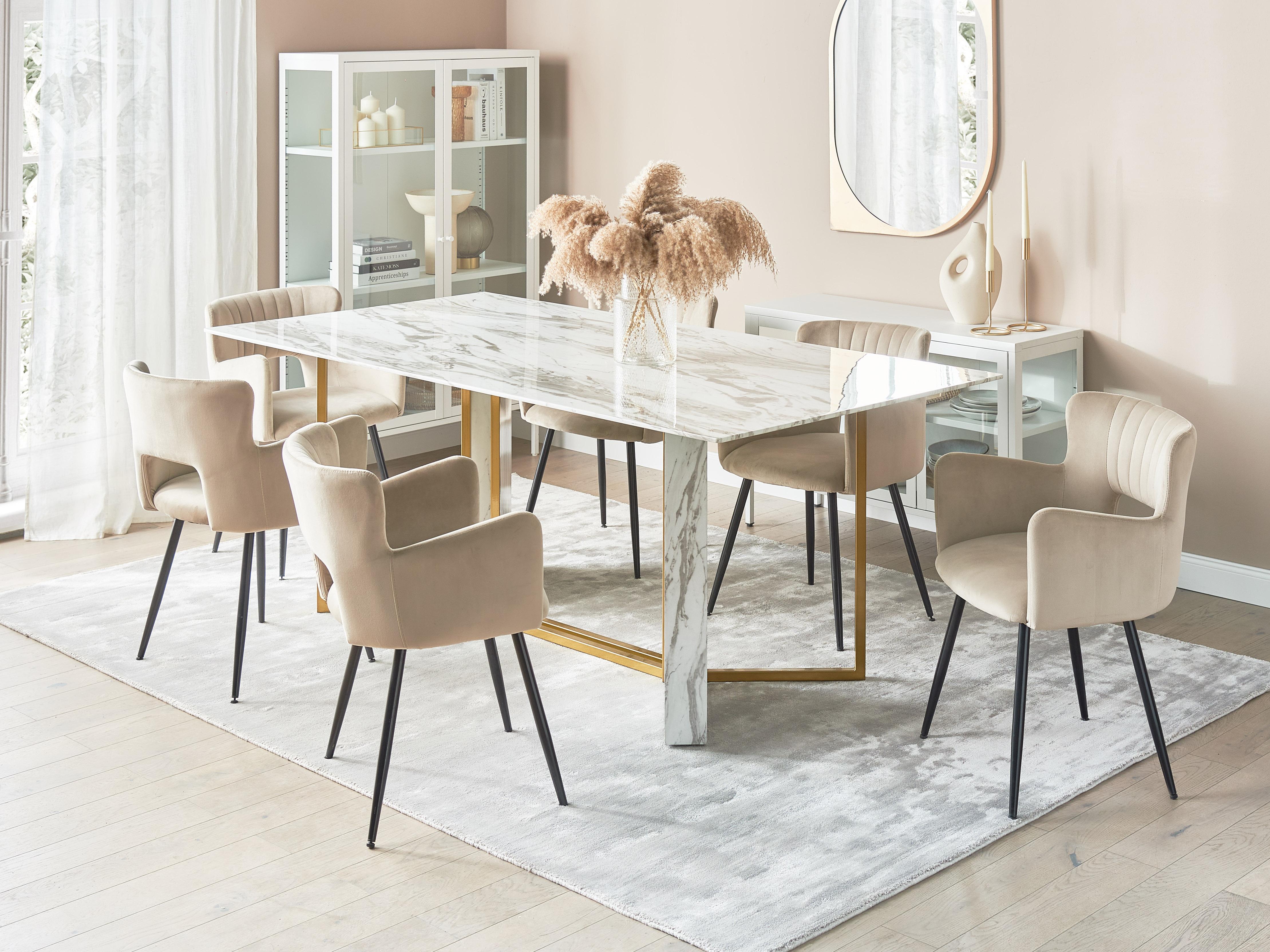 Eettafel CALCIO Wit marmer 100 cm 200 cm