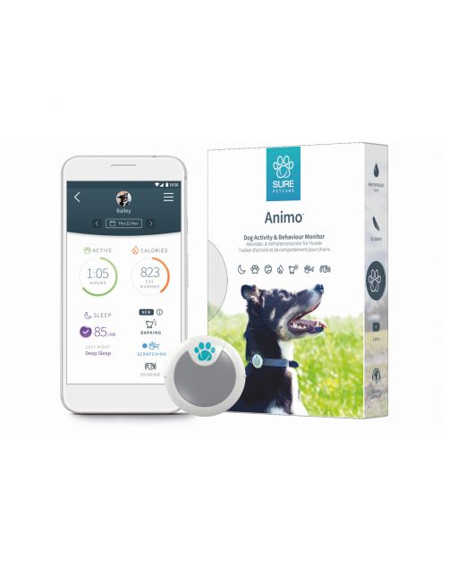 Sure Petcare Animo Gedragsmonitor Voor Honden - Activiteitentracker - 37 mm 22 g Grijs