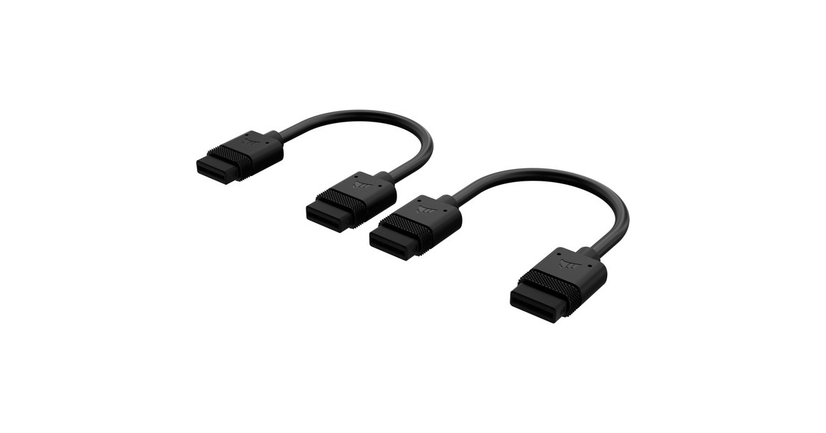 CorsairiCUE LINK kabel  (Zwart, 0,1 meter, 2 stuks)