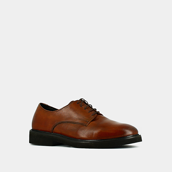 Derbies à lacets  en cuir cognac