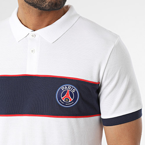 Polo Manches Courtes Stripe Paris Blanc
