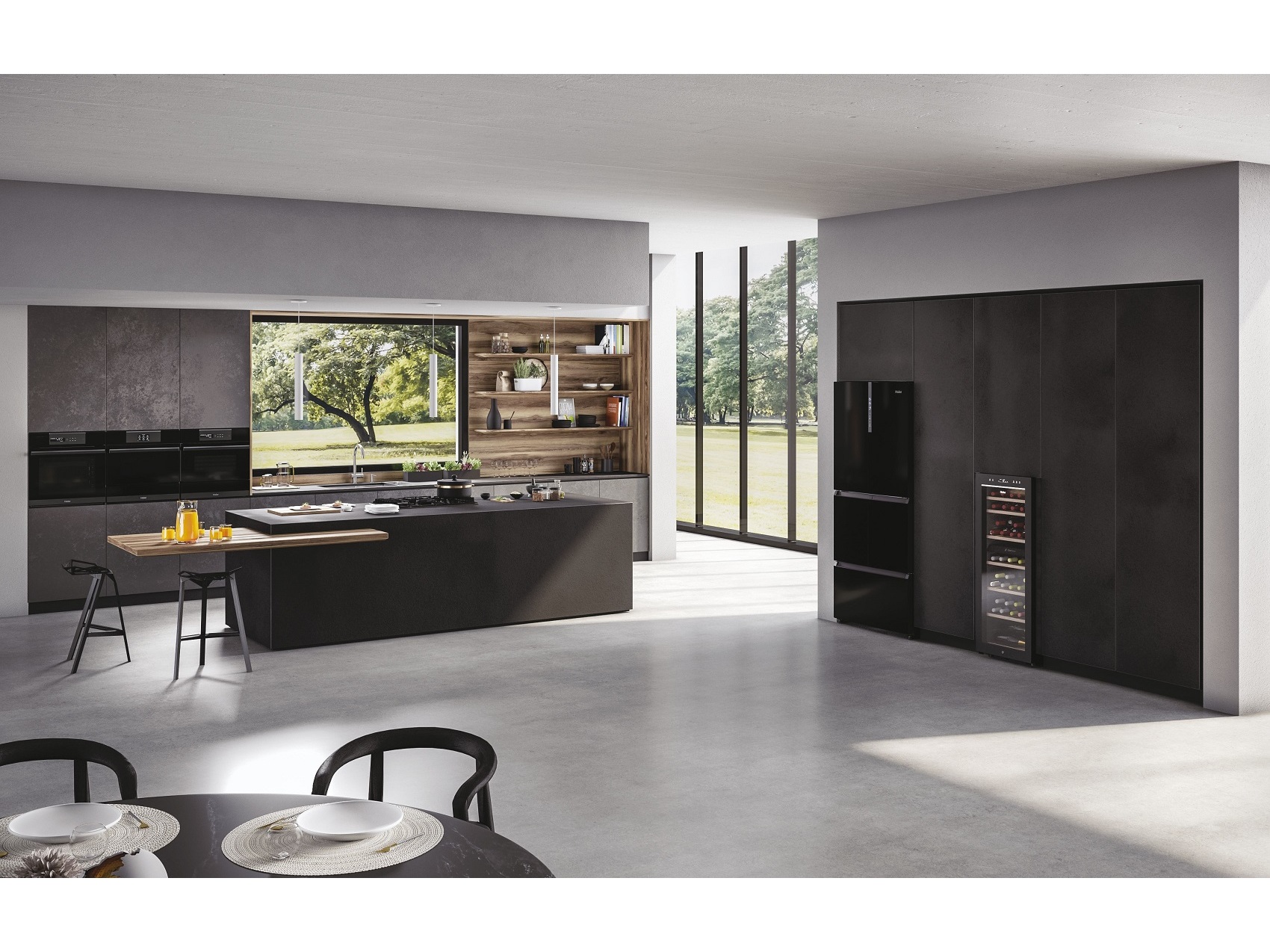 CAVE VINHOS HAIER HWS77GDAU1 77 GARRAFAS CINZA