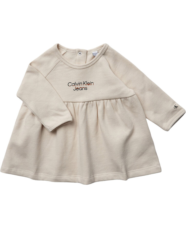 CK Kids Newborn Long sleeve dress with logo Pgb