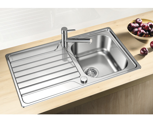 Blanco DINAS 45 S spoelbak, 860 x 500 mm, roestvrij staal, geborstelde afwerking, 523378