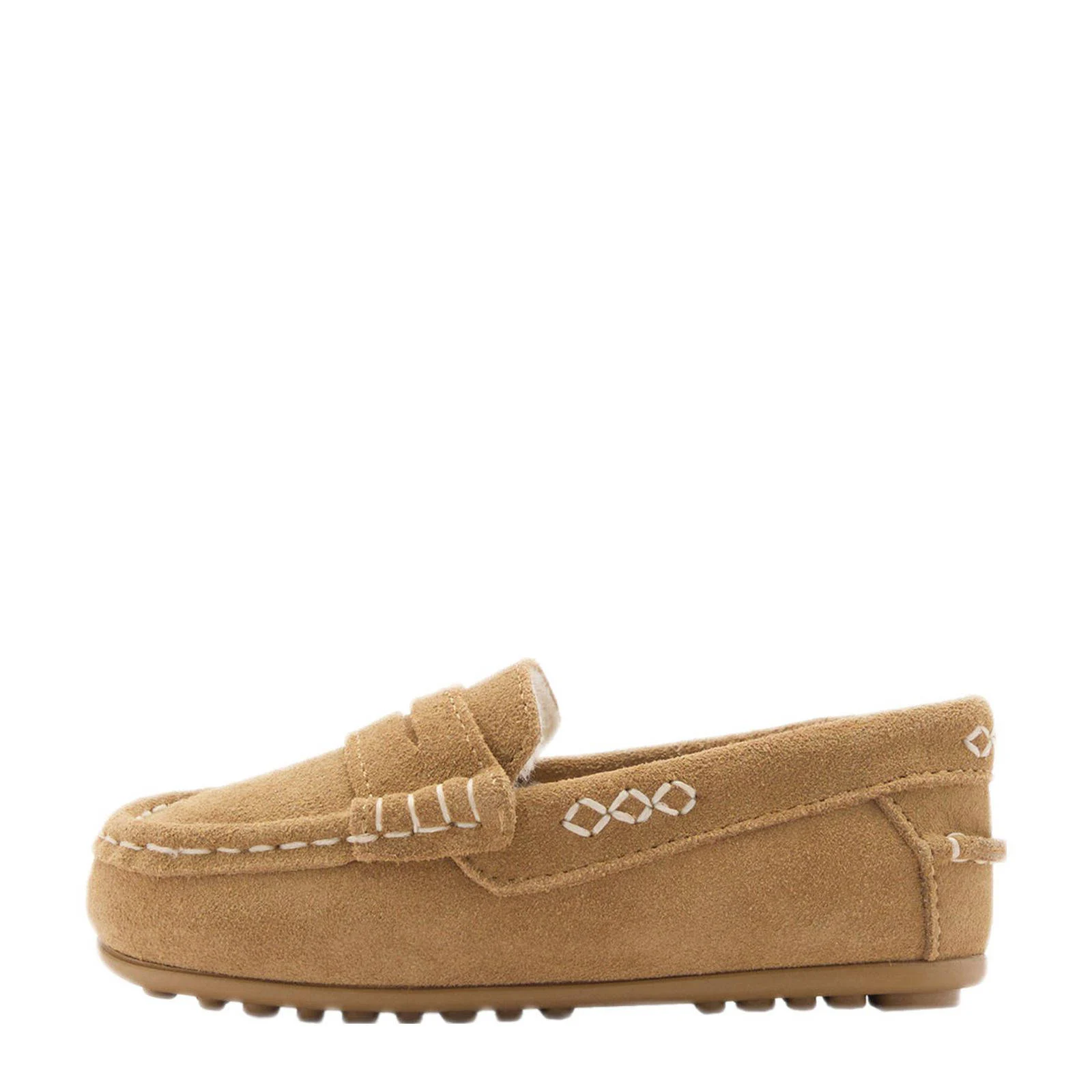Mango Kids gevoerde suède mocassins camel