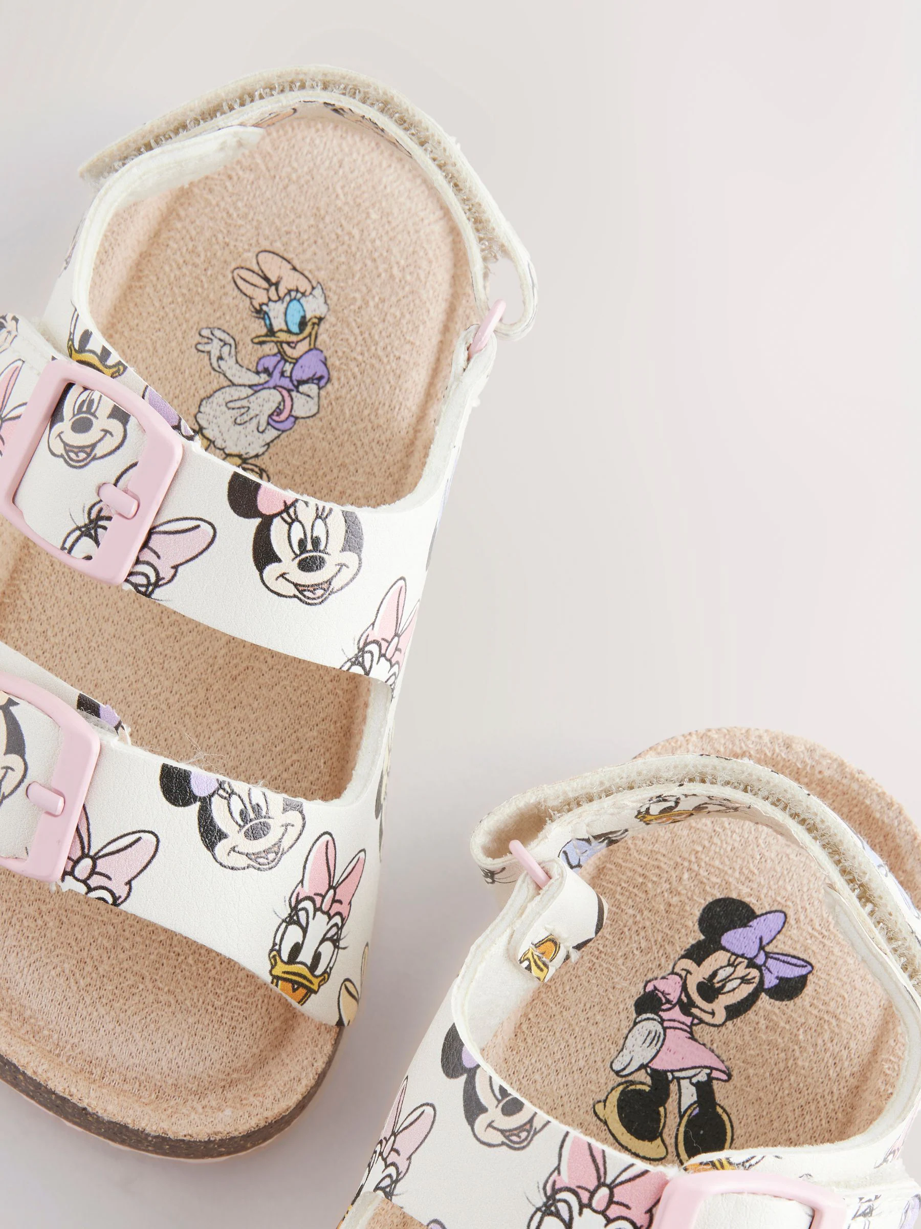 Meerkleurige Minnie Mouse-print - Sandalen met kurken voetbed en twee bandjes