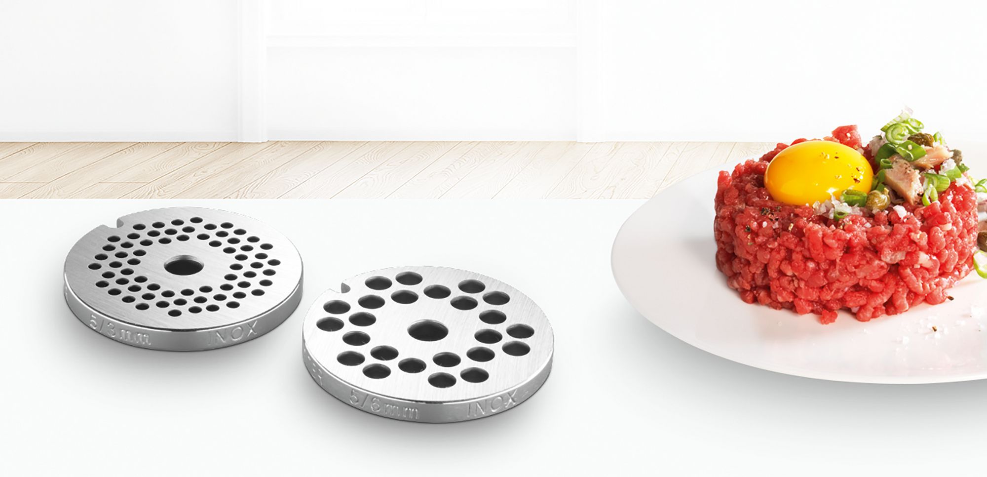 Conjunto de discos de moagem de carne com furos 00573026MUZ45LS1