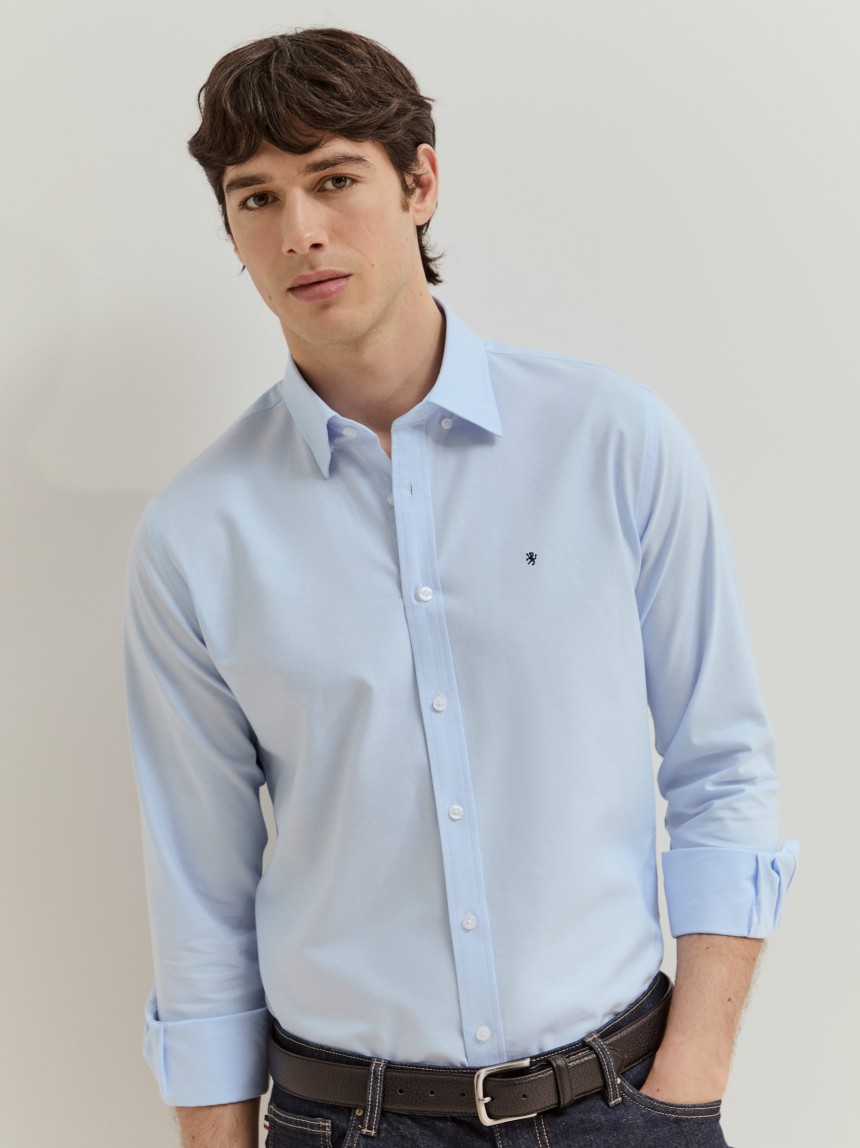 Camisa clássica slim fit em algodão