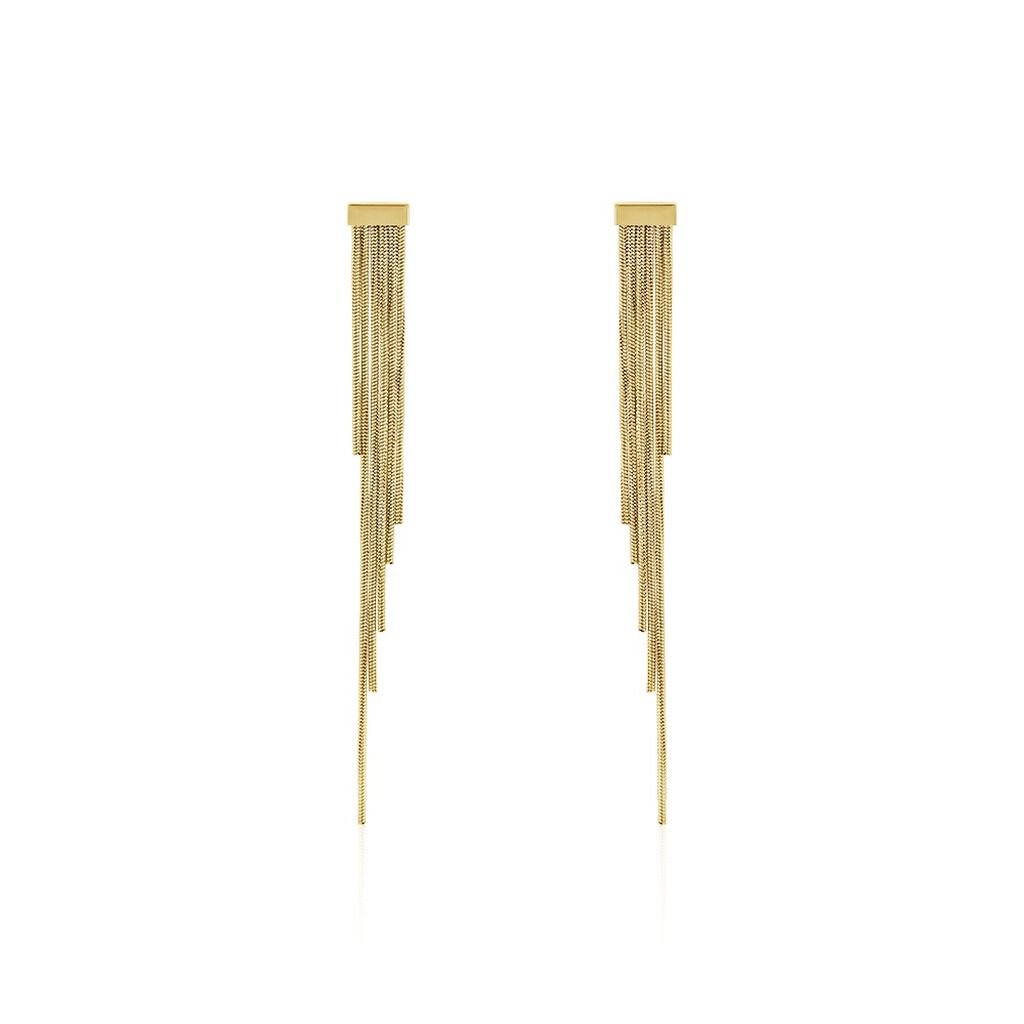 Boucles D'oreilles Pendantes Josephine Acier Doré