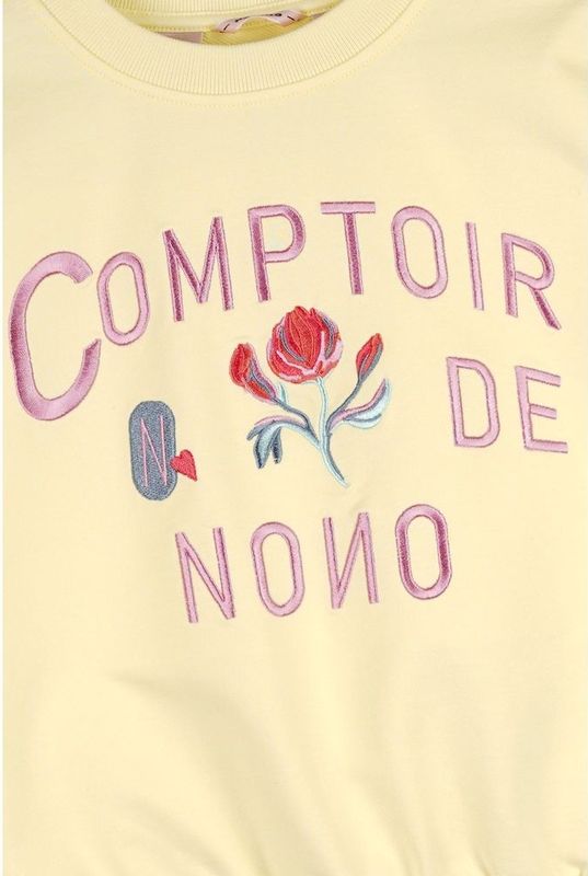 Comptoir de Nono - Oversized Trui - Geel - Borduurwerk - Comfortabele Pasvorm
