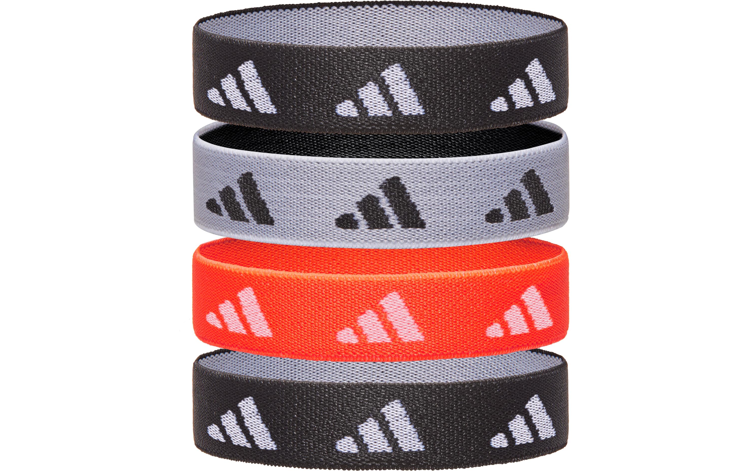 Hair Ties Schwarz, Weiss, Solar RotPackung mit 4 Bändern