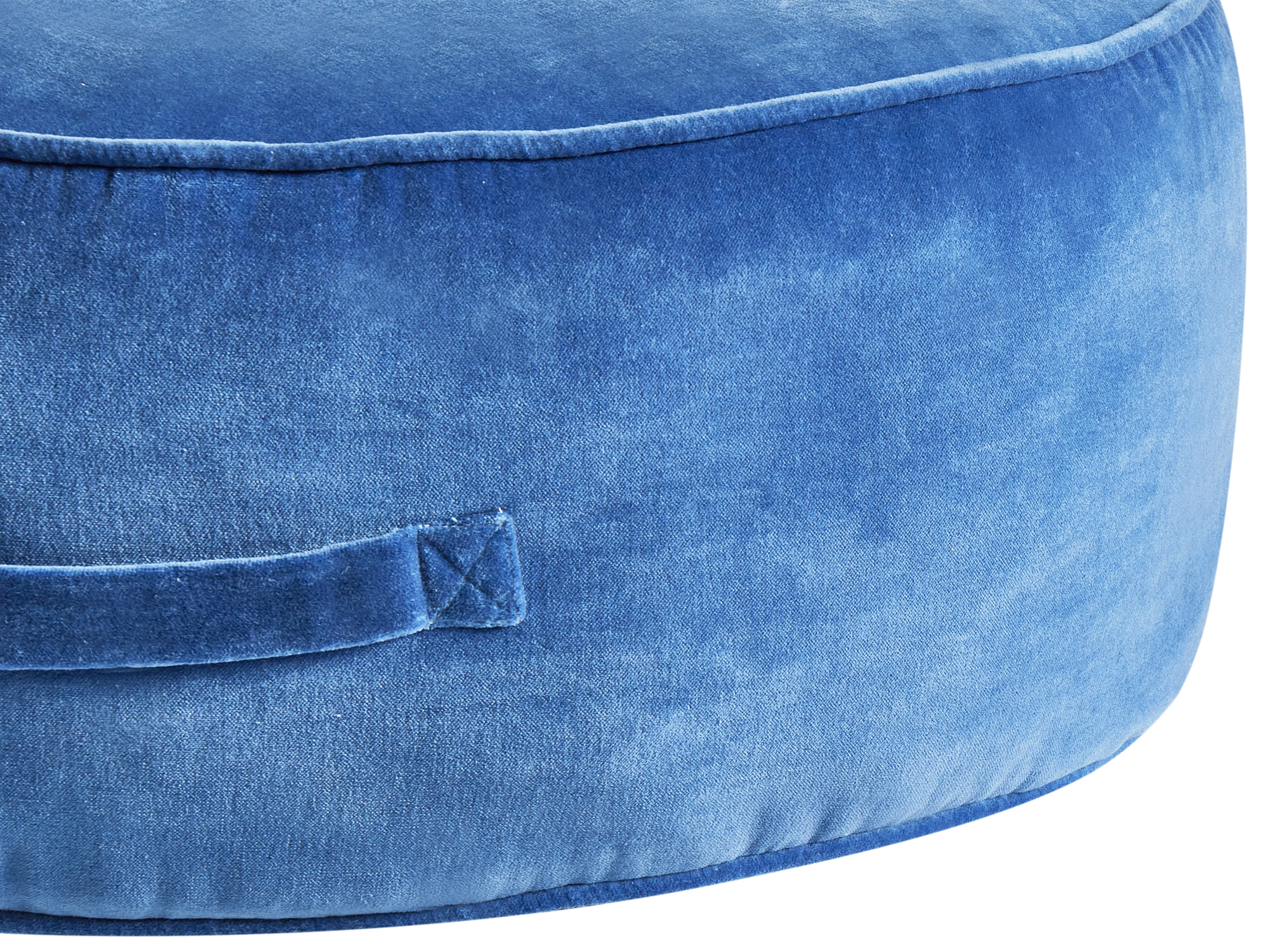 Poef YULLE Fluweel Blauw