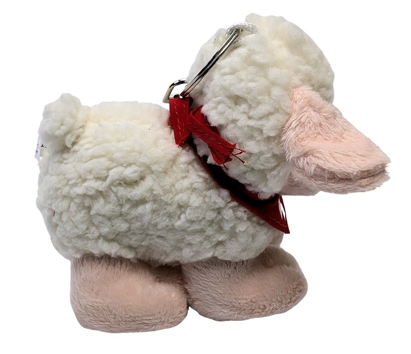 Plüsch weisses Lamm 12 cm Schlüsselanhänger