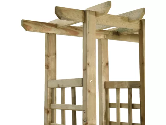Pergola de jardin avec banc et jardinières Bois de pin imprégné