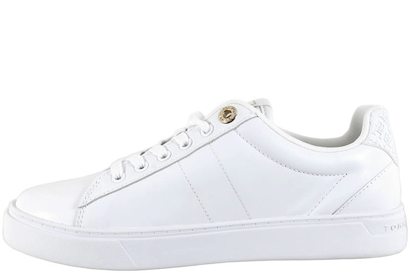 TOMMY HILFIGER ELEVATED ESSENT SNEAKER MONOGRAM WHITE