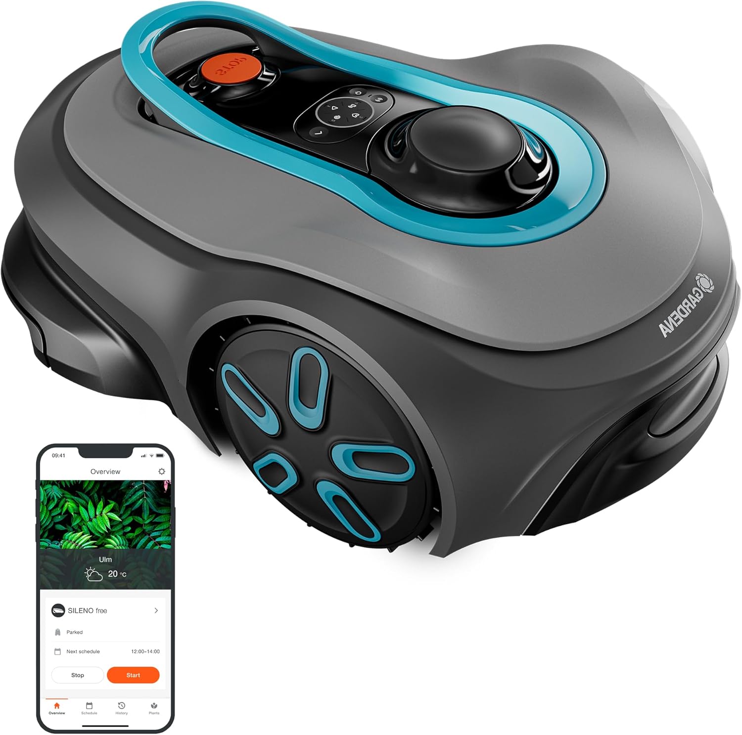 Gardena smart SILENO Free Set 1100 m² Mähroboter, kabellos, für Rasenflächen bis 1.100 m², LONA Intelligence, ohne Begrenzungskabel, leiser Betrieb, intelligenter Mäher mit App Steuerung (19926-47)