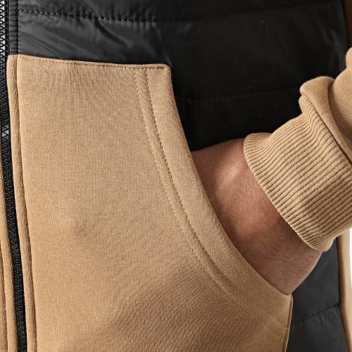 Veste Zippée Capuche GW-2514 Noir Beige
