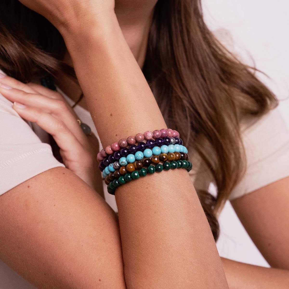 Bracelet pierres OEil de tigre 6mn