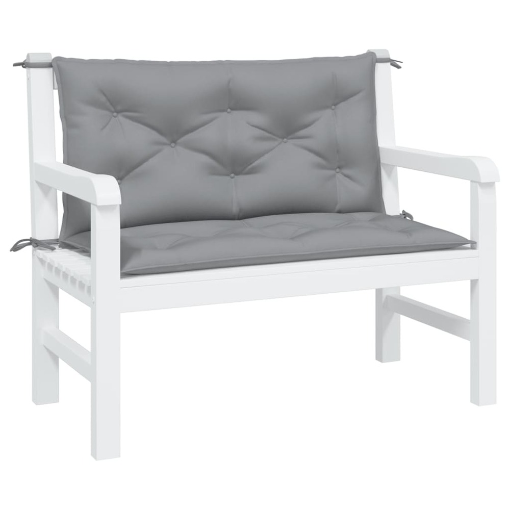 Coussins de banc de jardin 2 pcs gris 100x50x7 cm tissu oxford