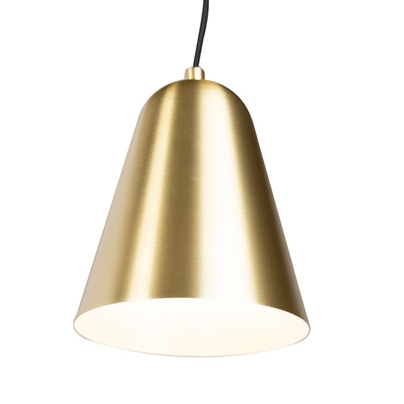 Retro wandlamp goud/messing met kap - Demi