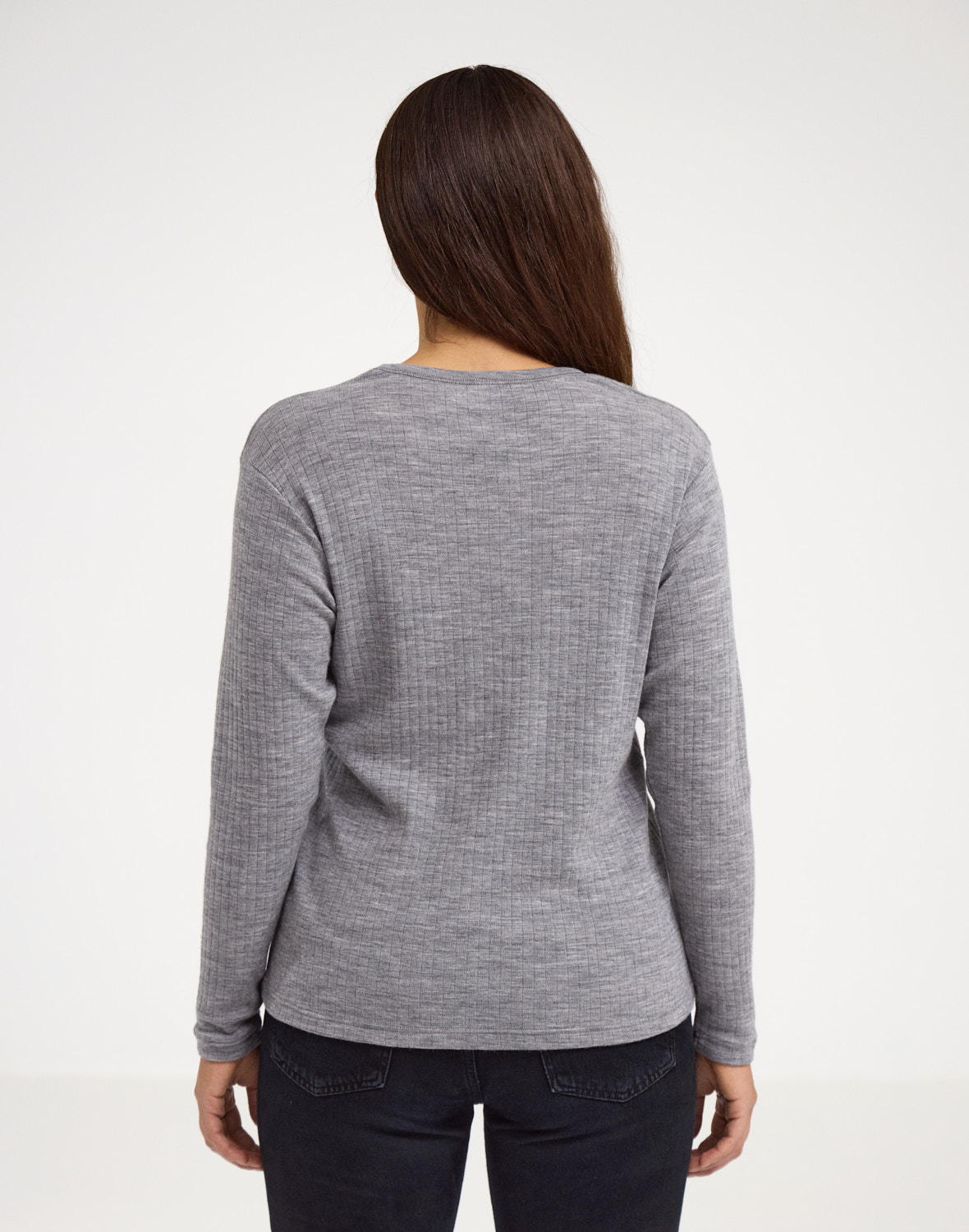 Shirt met v-hals van merinowol voor dames
