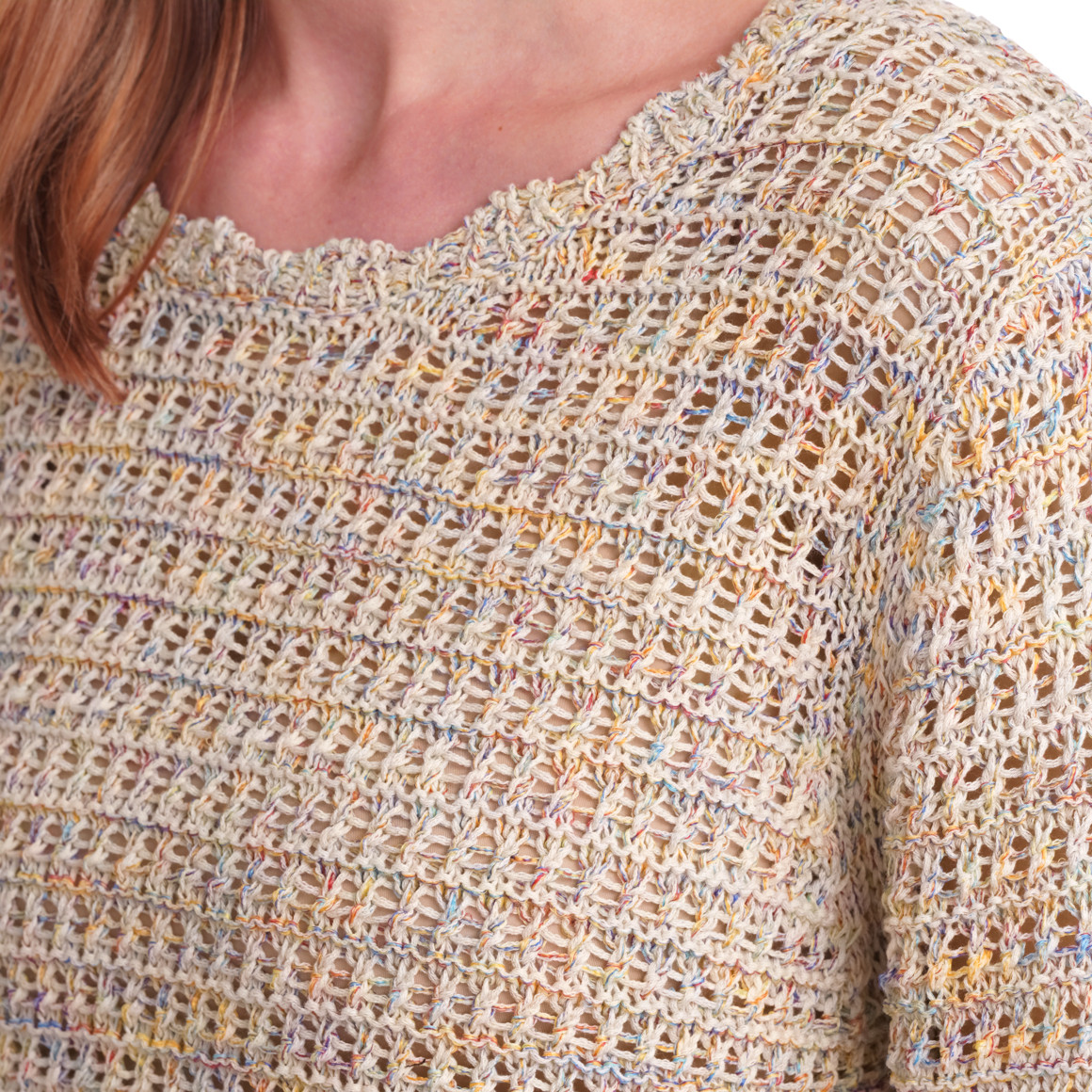 Gina Benotti Damen Strickpullover mit Farb-Mix beige / bunt