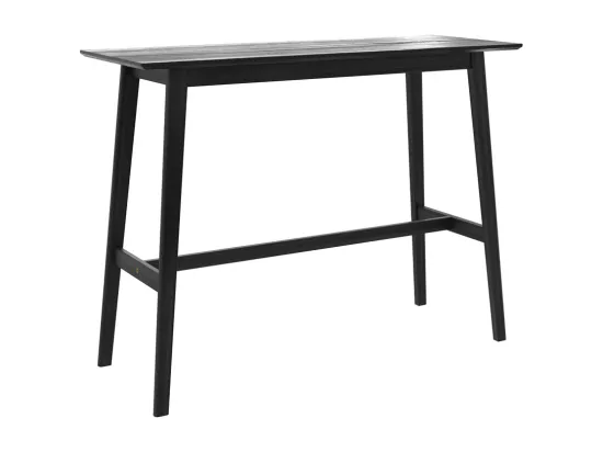 Table de bar rectangulaire 4 personnes en bois noir 120 cm - Buvette