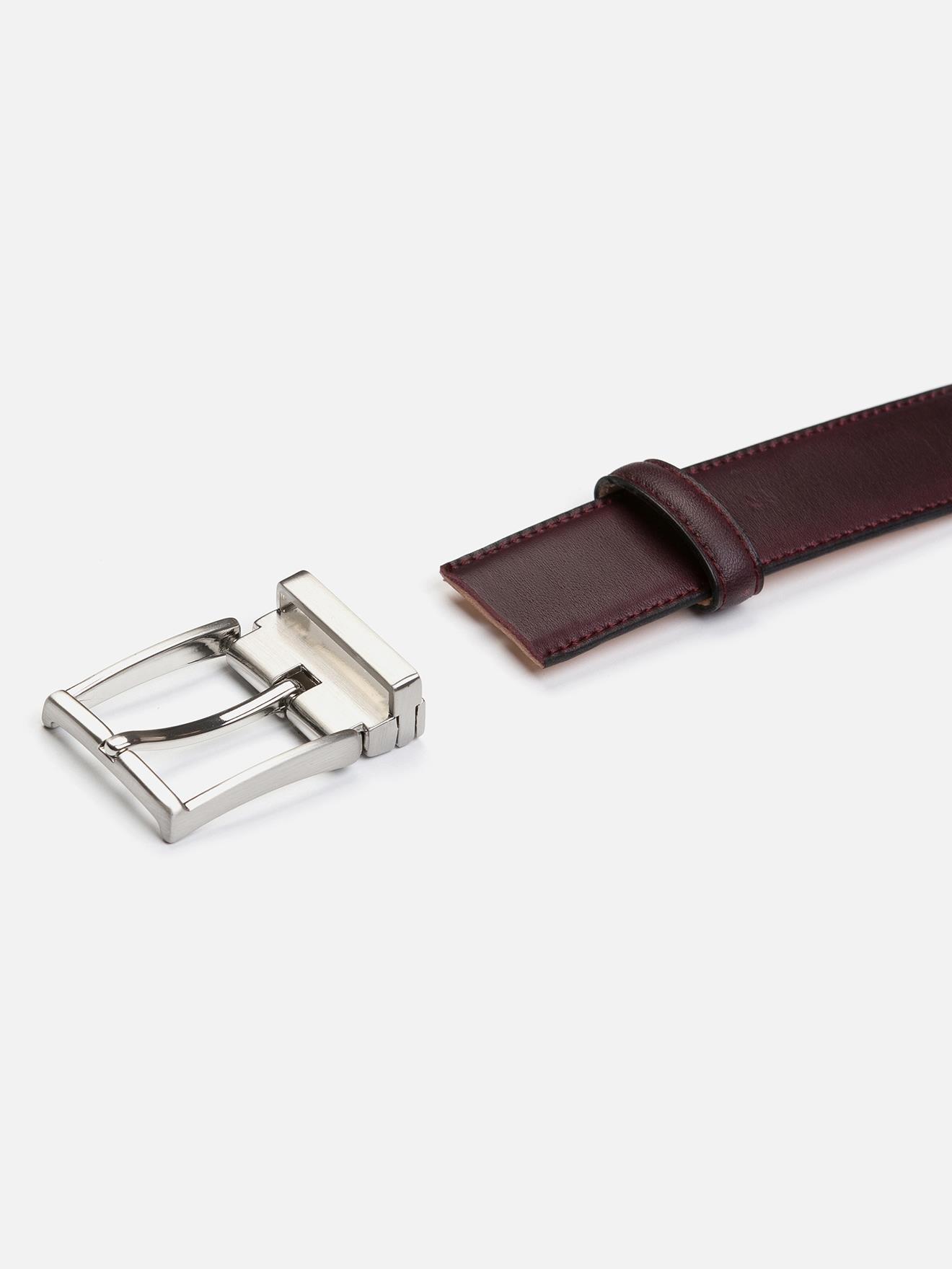 Ceinture en cuir bordeaux
