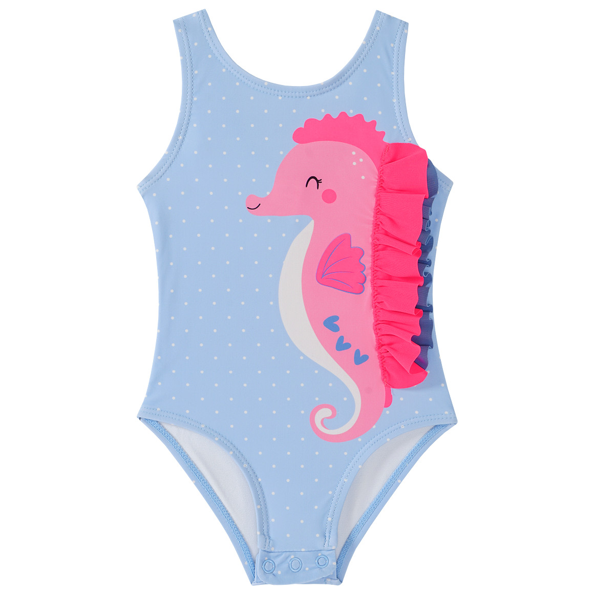 Topomini Baby Badeanzug mit Seepferdchen-Print hellblau