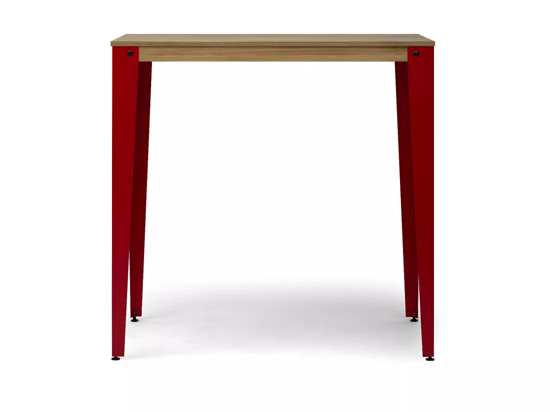 Table Mange debout Lunds 70X70x110cm Rouge-Vieilli. Box Furniture