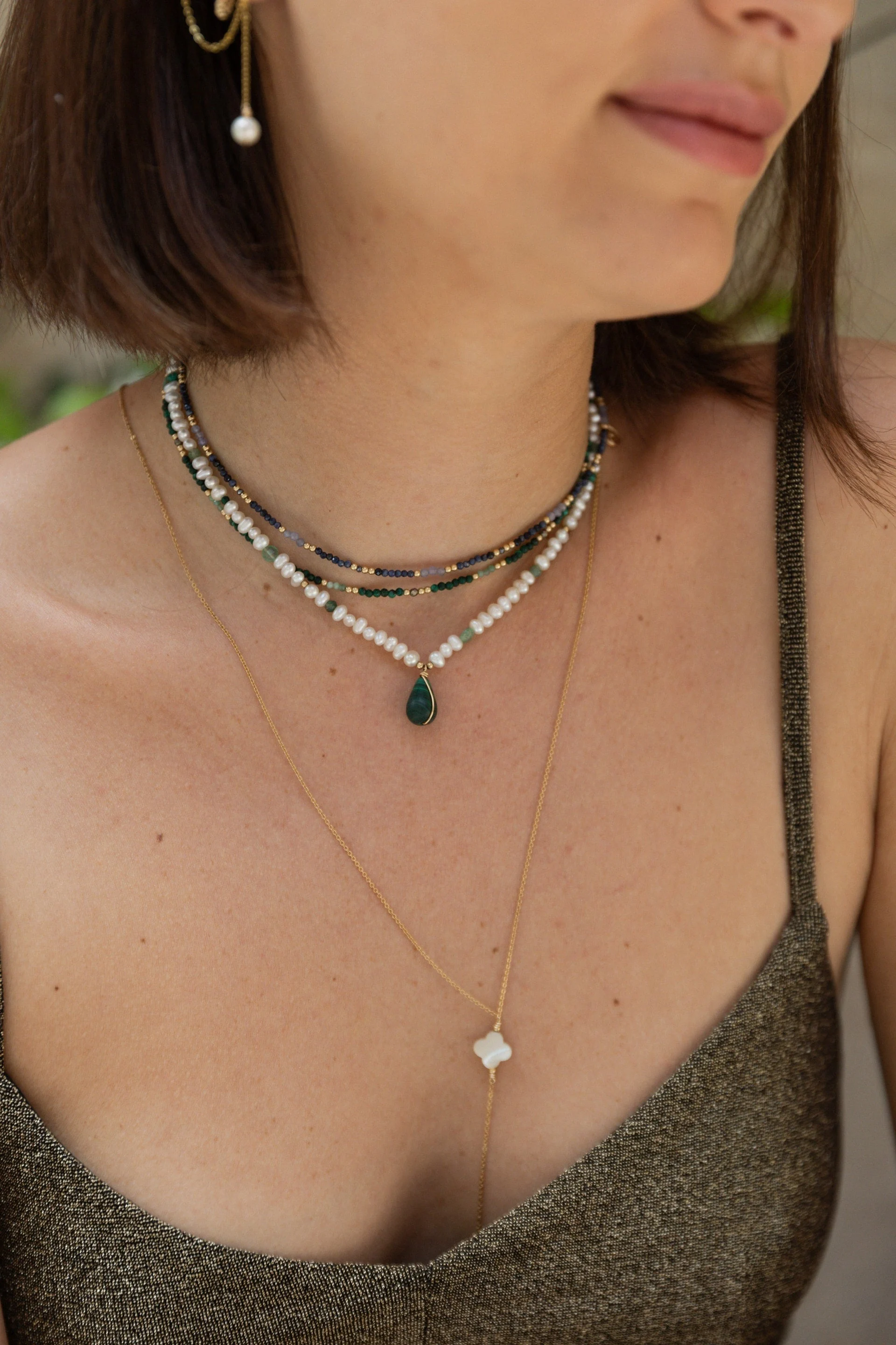 QUEEN - Collier-bracelet double - menthe | Vert