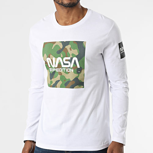 Tee Shirt Manches Longues Worm Expedition Camouflage Blanc