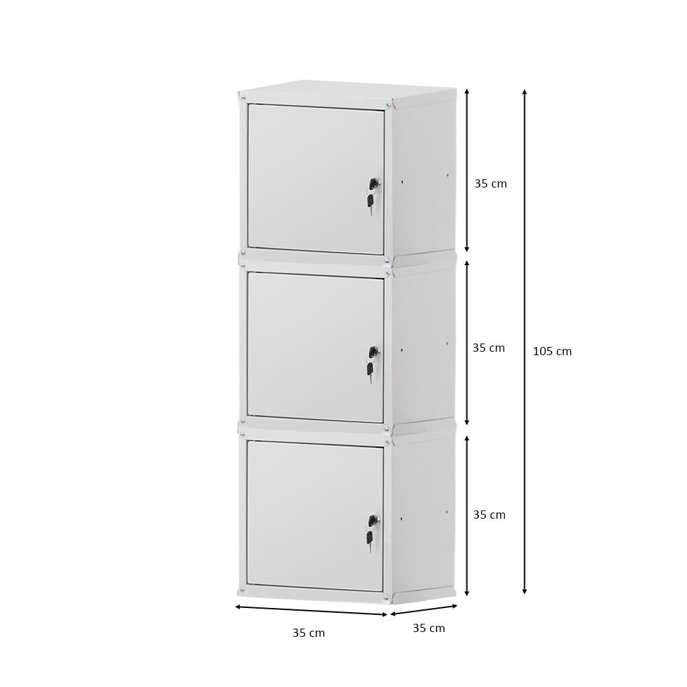 PROREGAL Mega Deal 3x locker cubes Cubic HxBxD 35 x 35 x 35 cm grijs