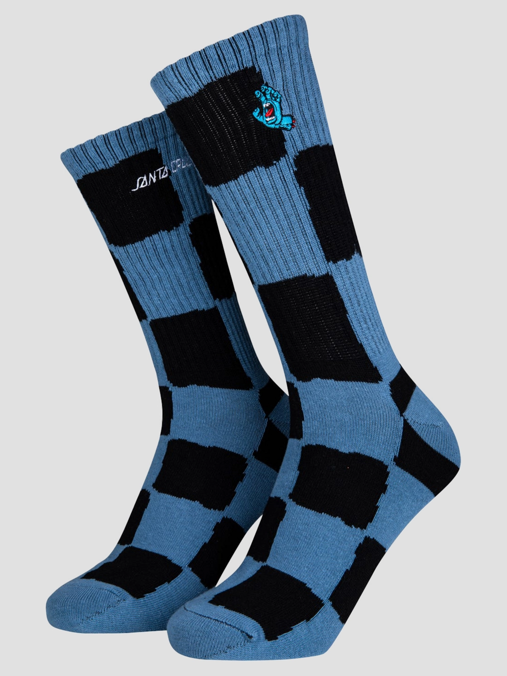 Santa Cruz Screaming Mini Hand Socks dusty blue check