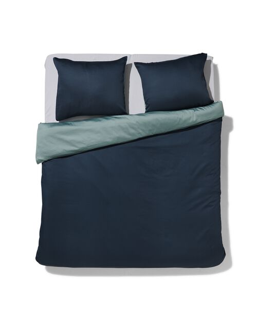housse de couette satin 240x200/220 uni bleu/gris