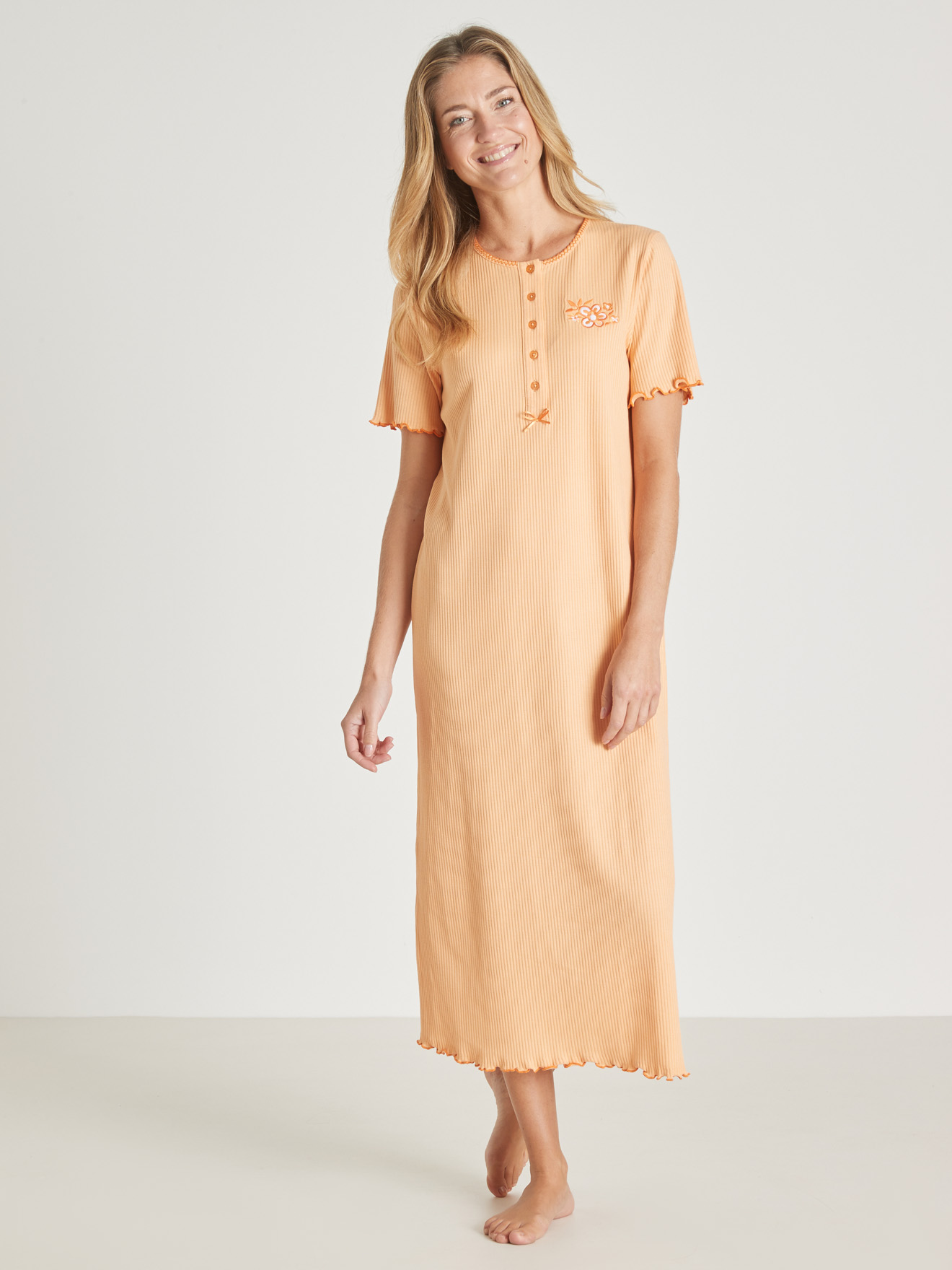 Chemise de nuit longue, interlock