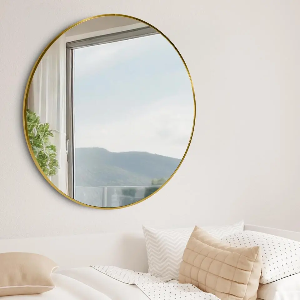 CLP Wandspiegel Elsie rond - Metaal - goudglans - 80cm