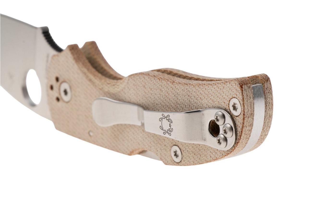 Spyderco Native 5 C41MPCW5, Satin CPM Cru-Wear, Brown Canvas Micarta zakmes